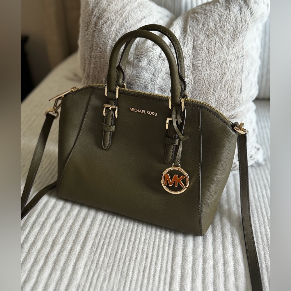 MICHAEL KORS Ciara Medium Saffiano Leather Satchel Bag (wallet sold separately)